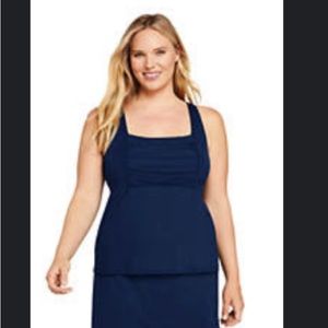 Lands end G cup square neck underwire tankini top
